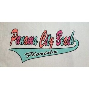 Vintage Panama City Beach Florida White T-shirt Pastel Graphic Size Medium